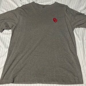 Gray Men's Oklahoma University T-Shirt with embroidered Red Logo